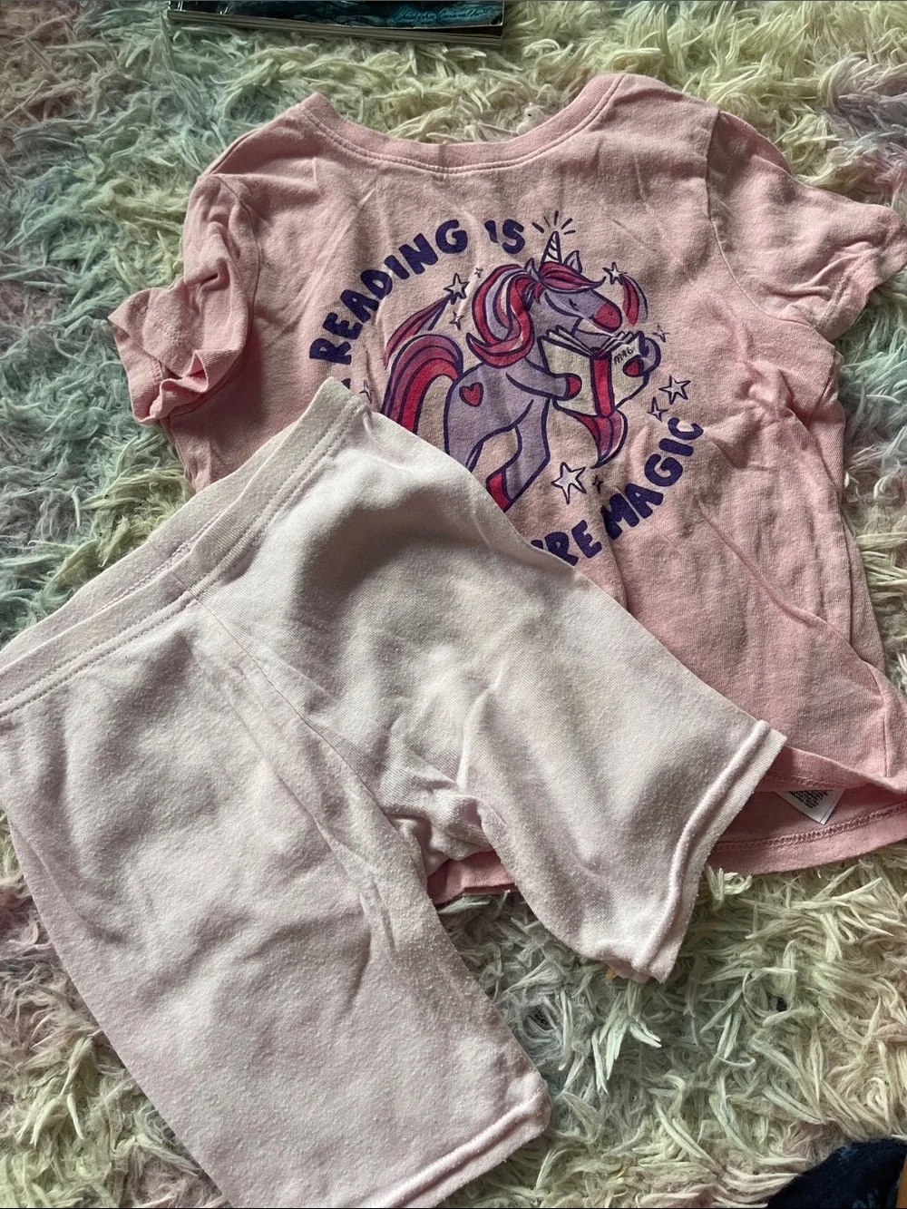 Garanimals Girls Unicorn Pajama Tops - Pink & Cream
